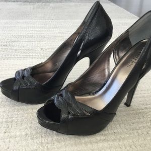 Charles David Leather Peep Toe Stilettos 7.5